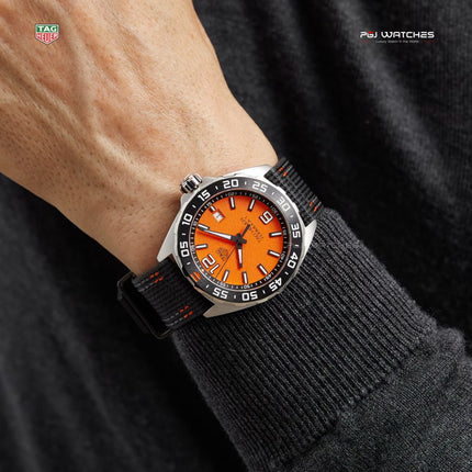 TAG HEUER Formula 1 Quartz Orange Dial Black Strap Men's Watch - WAZ101A.FC8305
