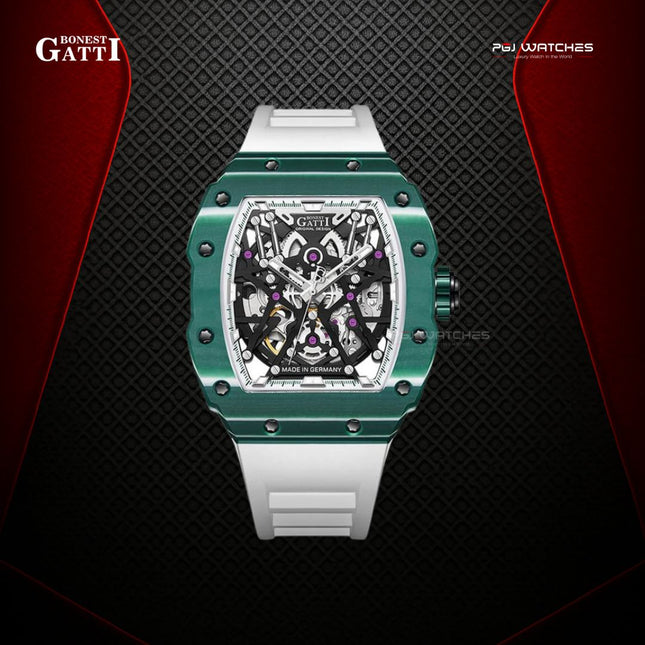 BONEST GATTI Carbon Fiber Titanium Alloy Case Barrel Skeleton Movement Watch - BG9906-A