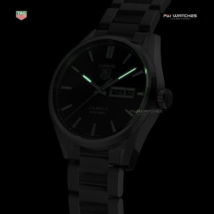 TAG HEUER  Carrera Automatic 41mm Black Dial Steel - WAR201A.BA0723