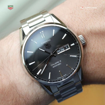 TAG HEUER  Carrera Automatic 41mm Black Dial Steel - WAR201A.BA0723