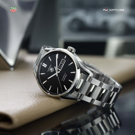 TAG HEUER  Carrera Automatic 41mm Black Dial Steel - WAR201A.BA0723