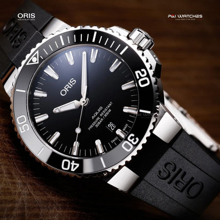 ORIS Aquis Date Black Dial Black Rubber - 01.733.7730.4134.07.4.24.64EB