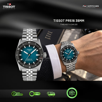 TISSOT PR516 Powermatic 80 Blue Dial Stainless Steel 38mm Automatic - T149.407.11.041.00