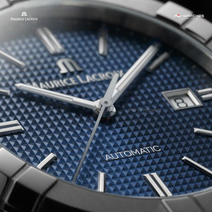 MAURICE LACROIX Aikon Automatic Date 42mm Blue Dial Blue Rubber - AI6008-SS000-430-4