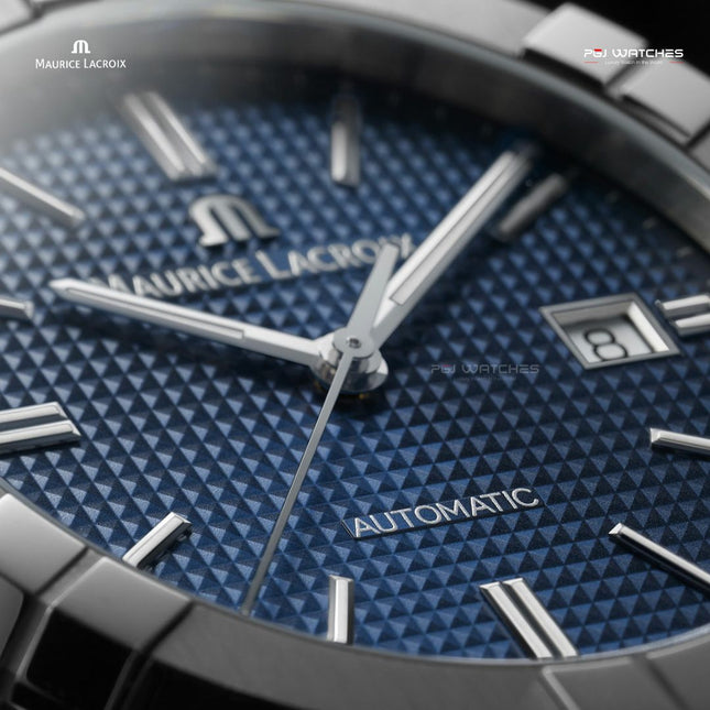 MAURICE LACROIX Aikon Automatic Date 42mm Blue Dial Blue Rubber - AI6008-SS000-430-4