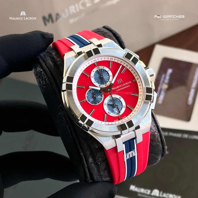 MAURICE LACROIX Aikon Quartz Chronograph 44mm Blue Dial Stainless Steel - AI1018-SS001-530-6