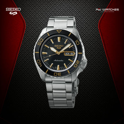 SEIKO 5 Sports Automatic Black Dial Stainless Steel Strap – SRPK99K1