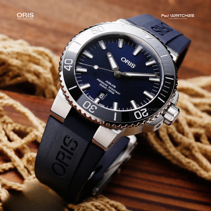 ORIS Aquis Date Blue Dial Blue Rubber - 01.733.7730.4135.07.4.24.65EB