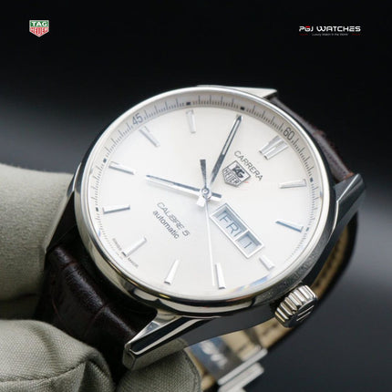 TAG HEUER Carrera Automatic 41mm Dial Steel Leather Strap - WAR201B.FC6291