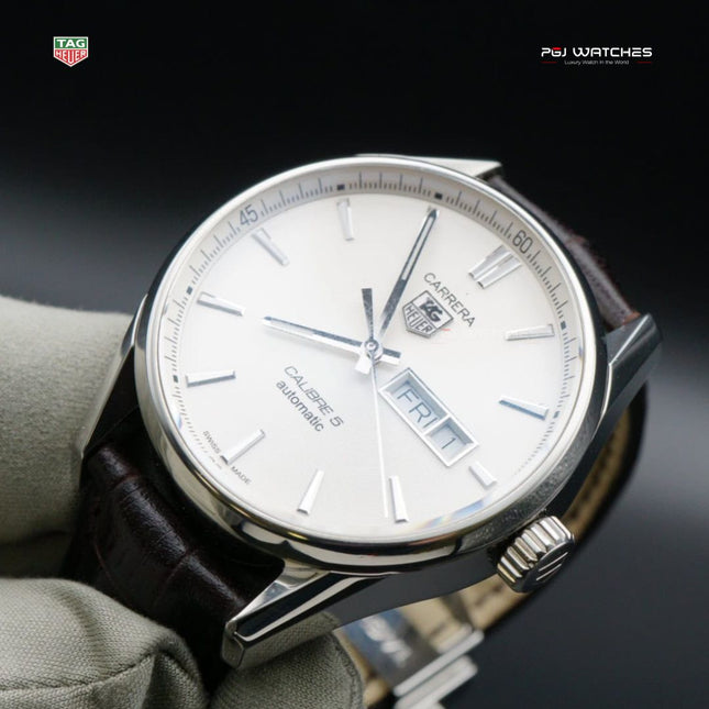 TAG HEUER Carrera Automatic 41mm Dial Steel Leather Strap - WAR201B.FC6291
