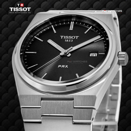 TISSOT PRX 40mm T-Classic Black Dial Stainless Steel Strap - T137.410.11.051.00