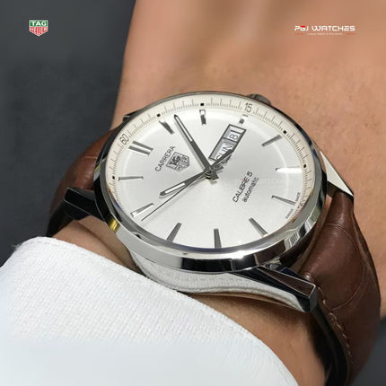 TAG HEUER Carrera Automatic 41mm Dial Steel Leather Strap - WAR201B.FC6291