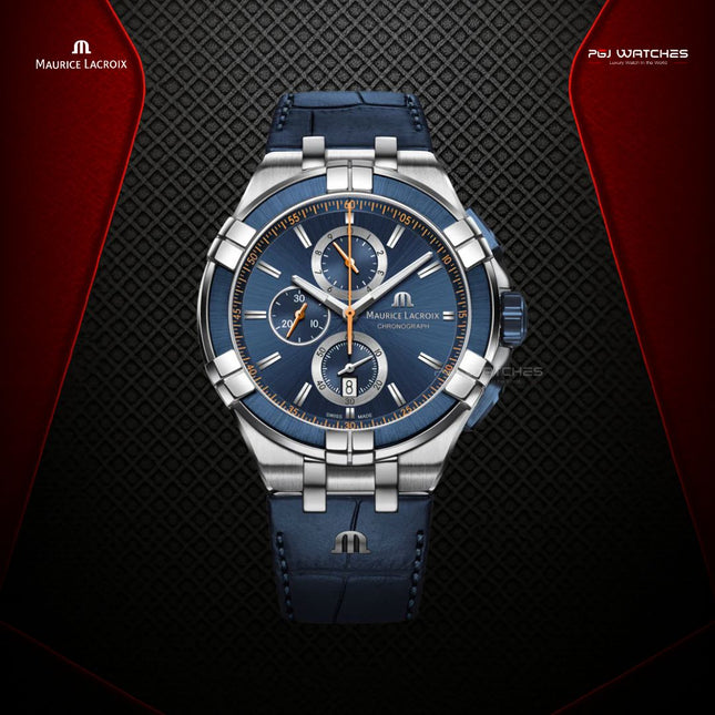 MAURICE LACROIX Aikon Chronograph Quartz 44mm Blue Dial Stainless Steel - AI1018-SS001-432-4