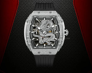 BONEST GATTI Barrel Dragon 184 zircon Bezel Automatic Mechanical Watch Luminous - BG5605 - PGJ Watches