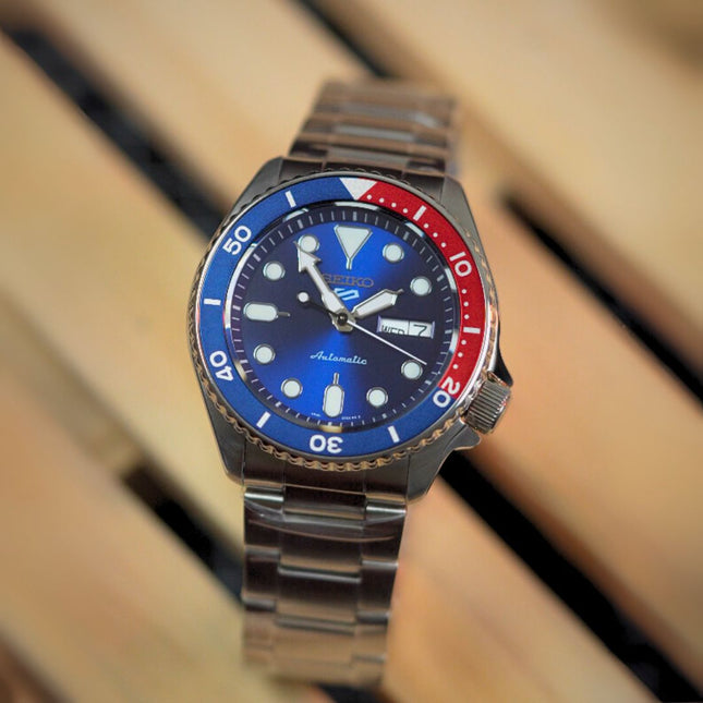 SEIKO 5 Pepsi SKX Sports Automatic Blue Dial Stainless Steel - SRPD53K1