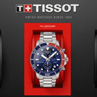 TISSOT Seastar 1000 Quartz Chronograph 45.5mm T‑Sport  Blue Dial Stainless Steel Bracelet - T120.417.11.041.03