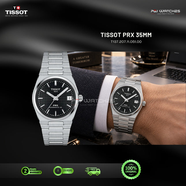 TISSOT PRX Powermatic 80 Black Dial Stainless Steel 35mm Automatic - T137.207.11.051.00