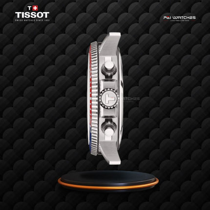 TISSOT Seastar 1000 Quartz Chronograph 45.5mm T‑Sport  Blue Dial Stainless Steel Bracelet - T120.417.11.041.03