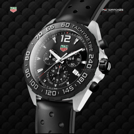 TAG HEUER Formula 1 Chronograph Black Dial Black Rubber Strap - CAZ1010.FT8024