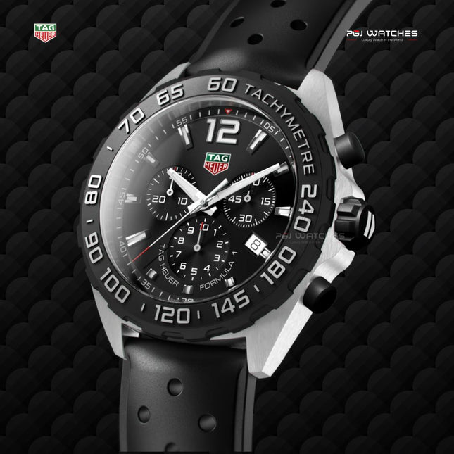 TAG HEUER Formula 1 Chronograph Black Dial Black Rubber Strap - CAZ1010.FT8024