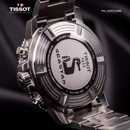 TISSOT Seastar 1000 Chronograph 45.5mm T‑Sport Black Dial Stainless Steel Bracelet - T120.417.11.051.00