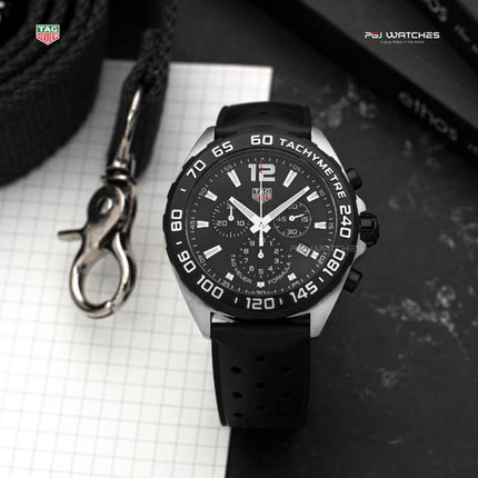 TAG HEUER Formula 1 Chronograph Black Dial Black Rubber Strap - CAZ1010.FT8024