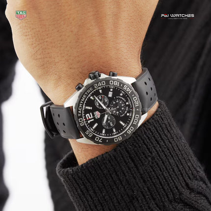 TAG HEUER Formula 1 Chronograph Black Dial Black Rubber Strap - CAZ1010.FT8024