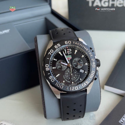TAG HEUER Formula 1 Chronograph Black Dial Black Rubber Strap - CAZ1010.FT8024