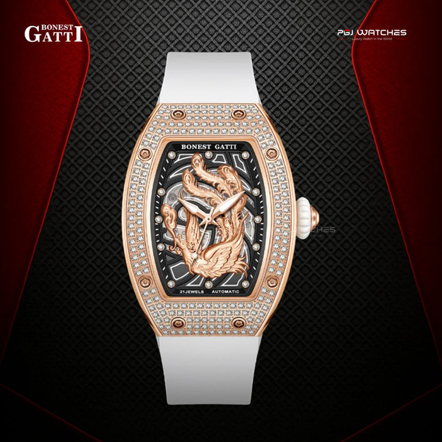 BONEST GATTI Barrel Dragon & Phoenix Couple Watch Automatic Mechanical Movement Luminous - BG9910-A