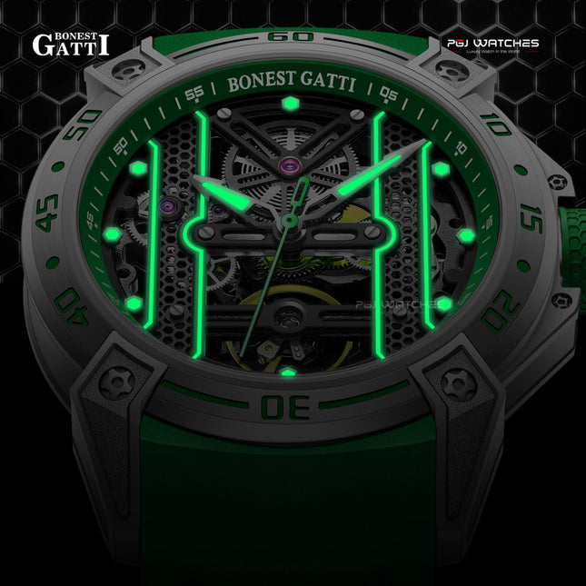 BONEST GATTI Automatic Movement Round Shaped Case 5ATM Waterproof Luminous - BG5805-A3