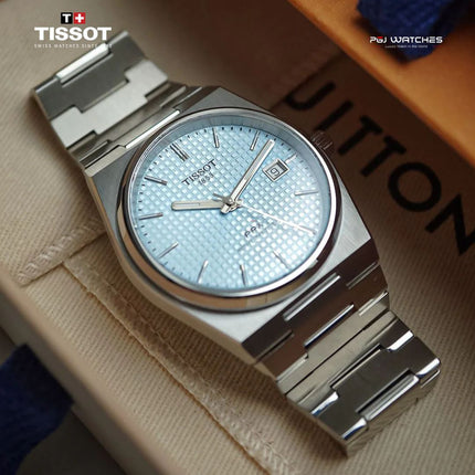 TISSOT PRX Powermatic 80 40mm T‑Classic Ice Blue Dial Stainless Steel Bracelet - T137.407.11.351.00