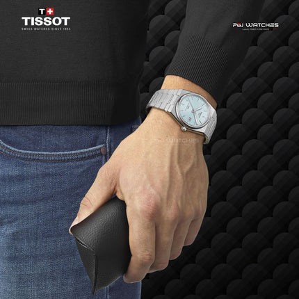 TISSOT PRX Powermatic 80 40mm T‑Classic Ice Blue Dial Stainless Steel Bracelet - T137.407.11.351.00