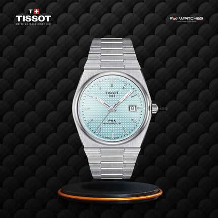 TISSOT PRX Powermatic 80 40mm T‑Classic Ice Blue Dial Stainless Steel Bracelet - T137.407.11.351.00
