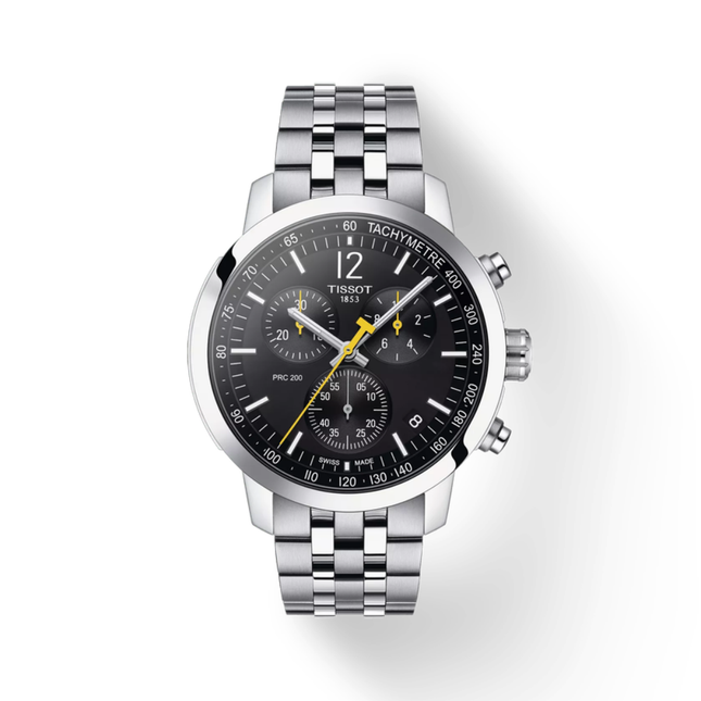 Tissot PRC 200 Chronograph 43mm T-Sport Black Dial Stainless Steel Strap - T114.417.11.057.00