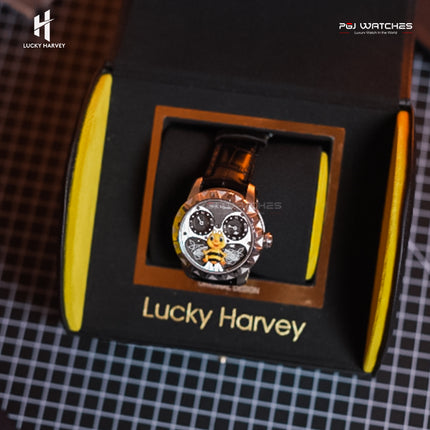 LUCKY HARVEY Silver Bee Automatic Round Case Luminous