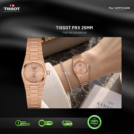 TISSOT PRX 25mm Rose Gold Diamond Dial Stainless Steel Quartz - T137.010.33.506.00
