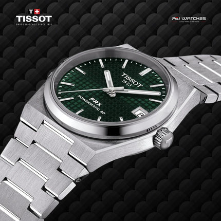 TISSOT PRX Powermatic 80 40mm T‑Classic Green Dial Stainless Steel Bracelet - T137.407.11.091.00