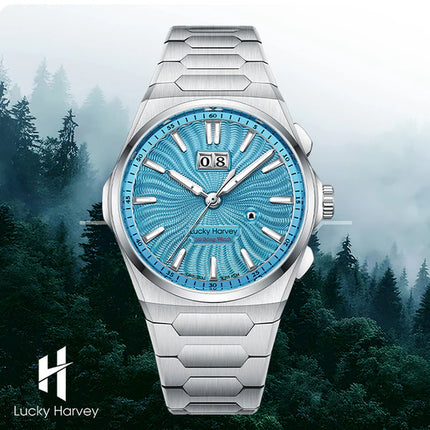 Lucky Harvey Ice Blue Dial Big Date Chiming Automatic