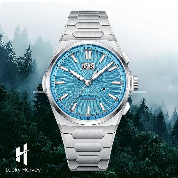Lucky Harvey Ice Blue Dial Big Date Chiming Automatic