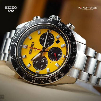 SEIKO Prospex Solar Chronograph Yellow Dial Stainless Steel Strap – SSC929