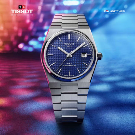 TISSOT PRX Powermatic 80 40mm T‑Classic Blue Dial Stainless Steel Bracelet - T137.407.11.041.00