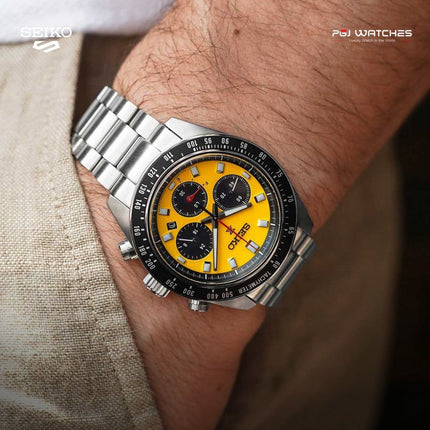 SEIKO Prospex Solar Chronograph Yellow Dial Stainless Steel Strap – SSC929
