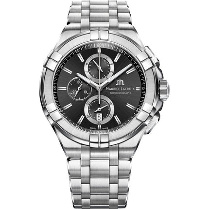 MAURICE LACROIX AIKON Quartz Date 40mm Black Dial - AI1108-SS002-330-1