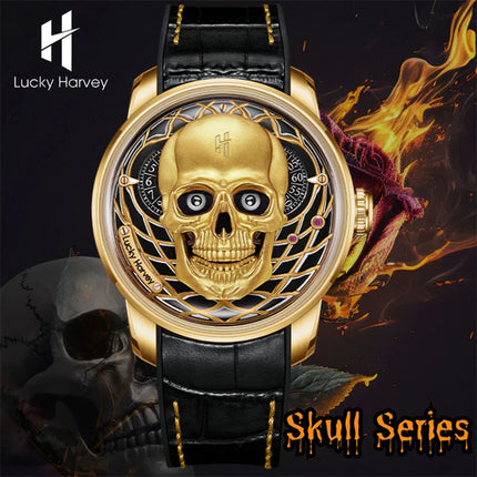 Lucky Harvey Gold Skull Automatic Mechanism