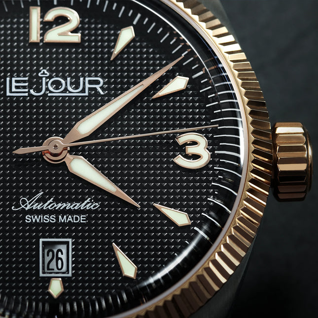 Le Jour Brooklyn Black Rose Gold Stainless Steel