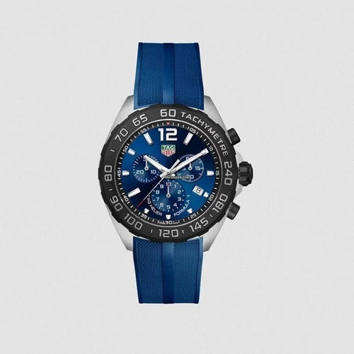 TAG HEUER Formula 1 Chronograph 43mm Blue Dial Rubber Strap - CAZ101AV.FT8077