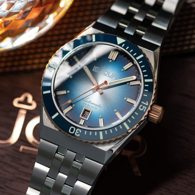 Le Jour Delmare Blue Rose Gold Stainless Steel