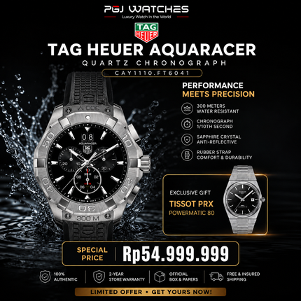 TAG HEUER Aquaracer Quartz Chronograph Rubber Strap - CAY1110.FT6041