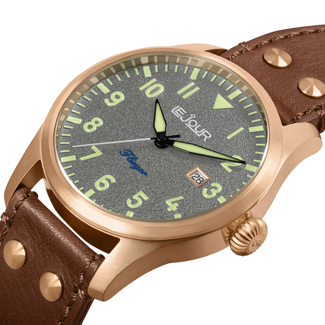 Le Jour Flieger Bronze Grey Leather