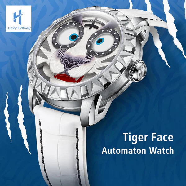 Lucky Harvey White Tiger Moving Eye Automatic